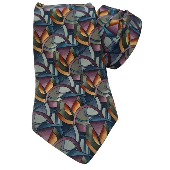 J. Garcia Vintage Silk Neck Tie Clockworks Collection Eight - Picture 1 of 4